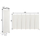 6-Panel Room Divider Folding Privacy Screen -White