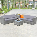8 PCS Weaving Rattan Sofa Set with Storage Outdoor