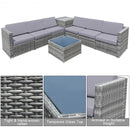 8 PCS Weaving Rattan Sofa Set with Storage Outdoor
