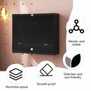 Wall Mounted Folding Laptop Desk Hideaway Storage with Drawer-Black