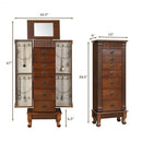 Wooden Jewelry Armoire Cabinet Storage Chest with Drawers and Swing Doors