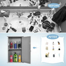 Bathroom Wall Cabinet with Single Mirror Door-Gray