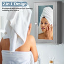 Bathroom Wall Cabinet with Single Mirror Door-Gray