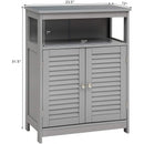 Wood Freestanding Bathroom Storage Cabinet with Double Shutter Door-Gray