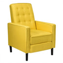 Mid-Century Push Back Recliner Chair -Yellow