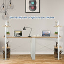 Reversible Computer Desk Study Table Home Office with Adjustable Bookshelf-Natural