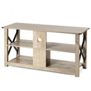 Modern Farmhouse TV Stand Entertainment Center for TV's up to 55Inch with Open Shelves