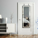 Door Wall Mount Touch Screen Mirrored Jewelry Cabinet-Black