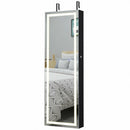 Door Wall Mount Touch Screen Mirrored Jewelry Cabinet-Black