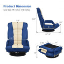 360-Degree Swivel Gaming Floor Chair with Foldable Adjustable Backrest-Blue
