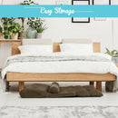 6-Position Adjustable Sleeper Lounge Couch with 2 Pillows-Coffee