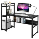 59" Computer Desk Home Office Workstation 4-Tier Storage Shelves-Black