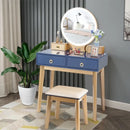 Makeup Vanity Table Set 3 Color Lighting Dressing Table-Navy