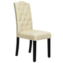 Set of 2 Tufted Upholstered Dining Chair-Beige