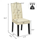 Set of 2 Tufted Upholstered Dining Chair-Beige
