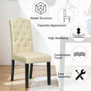 Set of 2 Tufted Upholstered Dining Chair-Beige