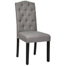Set of 2 Tufted Upholstered Dining Chair-Gray