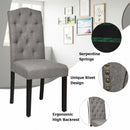 Set of 2 Tufted Upholstered Dining Chair-Gray