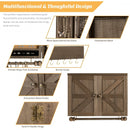 Vintage Wood Wall Mounted Jewelry Organizer with Barn Door-Brown
