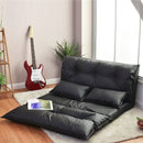 Foldable PU Leather Leisure Floor Sofa Bed w- 2 Pillows
