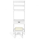 Makeup Dressing Table Shelf Vanity Set with Flip Top Mirror