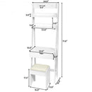 Makeup Dressing Table Shelf Vanity Set with Flip Top Mirror