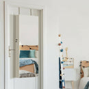 Lockable Storage Jewelry Cabinet with Frameless Mirror-White