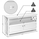 44" Wooden Storage Cabinet TV Stand-White