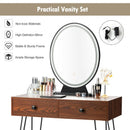 Industrial Makeup Dressing Table with 3 Lighting Modes-Coffee