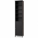 72'' Bathroom Tall Floor Storage Cabinet Freestand Shelving Display Brown