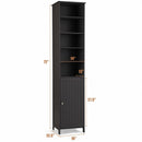 72'' Bathroom Tall Floor Storage Cabinet Freestand Shelving Display Brown