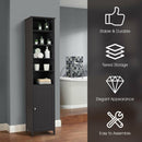 72'' Bathroom Tall Floor Storage Cabinet Freestand Shelving Display Brown