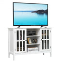 Wood TV Stand Console Cabinet for 50" TV-White