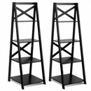 4-Tier Wood Display Storage Bookshelf-Black