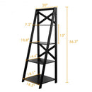 4-Tier Wood Display Storage Bookshelf-Black
