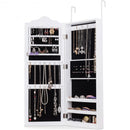 Wall Mounted Mirrored Jewelry Armoire Storage Organizer