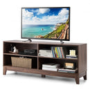 58" Modern Entertainment Media Center Wood TV Stand-Walnut