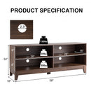58" Modern Entertainment Media Center Wood TV Stand-Walnut