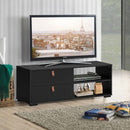Entertainment Media TV Stand with Drawers-Black
