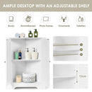 Adjustable Corner Storage Cabinet with Shutter Doors-White