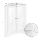 Adjustable Corner Storage Cabinet with Shutter Doors-White