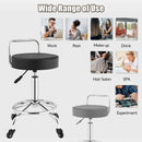 Pneumatic Work Stool Rolling Swivel Task Chair Spa Office Salon with Cushioned Seat-Black