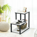 3-Tier Sofa Side Table Night Stand-White