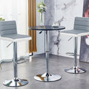 Set of 2 Adjustable Height Barstool with PU Leather