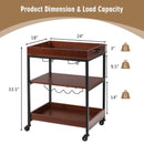 3 Tier Trolley Cart Kitchen Island Serving Bar Cart