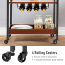 3 Tier Trolley Cart Kitchen Island Serving Bar Cart