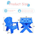 3-Piece Plastic Children Table Chair Set-Blue