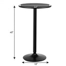 24 Inch Bistro Pub Table Round Bar Height Cocktail Table with Metal Base and MDF Top