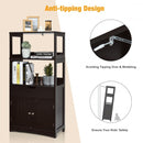 Bathroom Storage Cabinet with Drawer and Shelf Floor Cabinet-Espresso