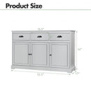 3 Drawers Sideboard Buffet Storage with Adjustable Shelves-Gray